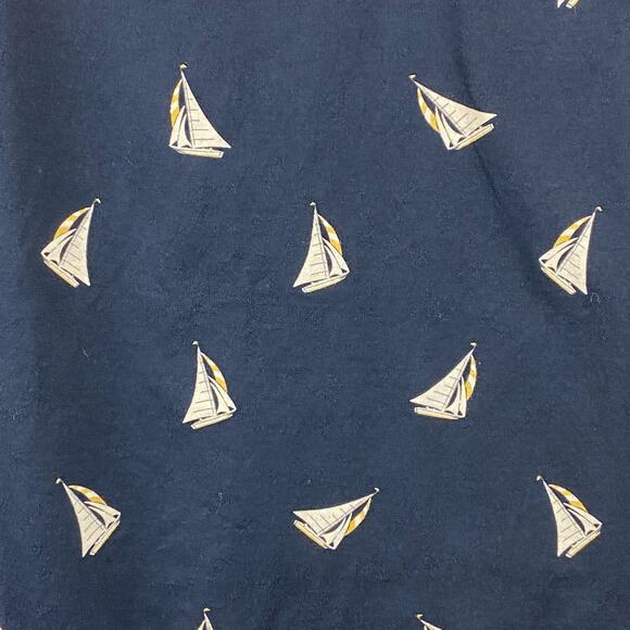 Brooks Brothers Sailboat Print Polo Shirt Navy Mercerized Cotton Men Size Large - Picture 8 of 10